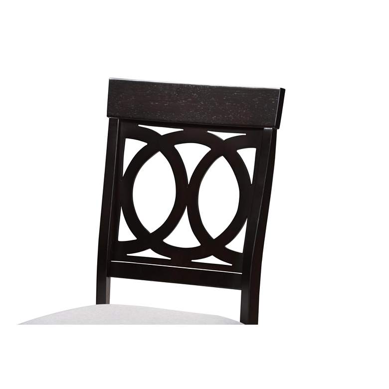 Image 4 Angie Gray Fabric and Dark Brown Wood 5-Piece Dining Set more views
