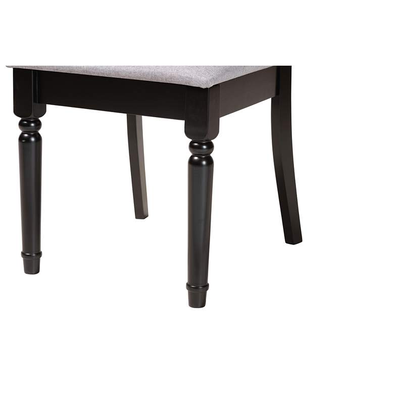 Image 5 Angie Gray Fabric and Dark Brown Wood 5-Piece Dining Set more views