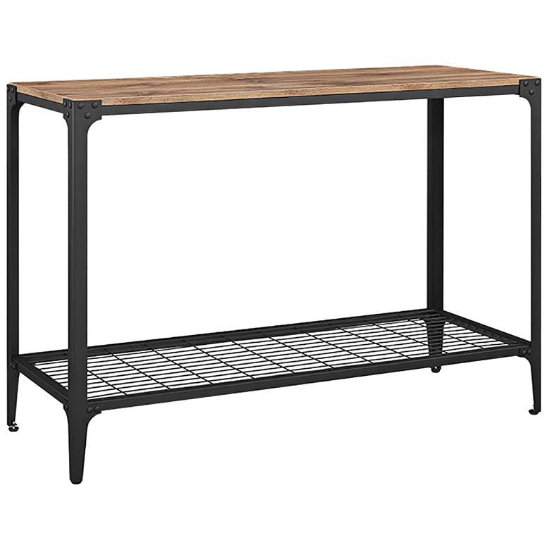 Image 1 Angle Iron 44" Wide Barn Wood Entry Sofa Table