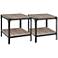 Angle Iron Gray Driftwood End Table Set of 2