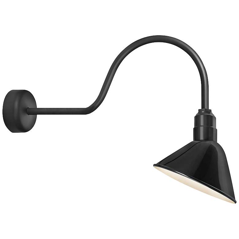 Image 1 Angle Reflector 24 1/2" High Black Outdoor Wall Light
