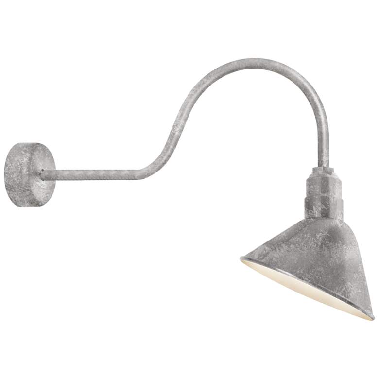 Image 1 Angle Reflector 24 1/2 inch High Galvanized Outdoor Wall Light