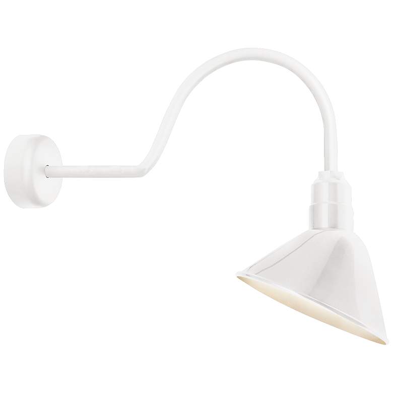 Image 1 Angle Reflector 24 1/2" High Gloss White Outdoor Wall Light