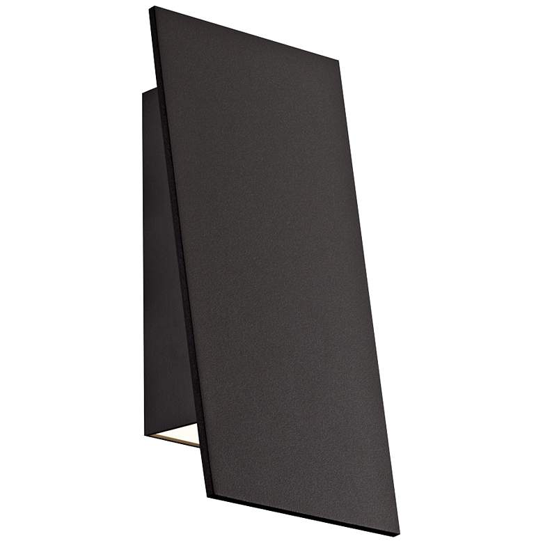 Image 1 Angled Plane 7 3/4"H Bronze Narrow LED Outdoor Wall Light