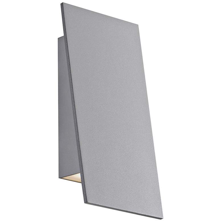 Image 1 Angled Plane 7 3/4"H Gray Narrow LED Outdoor Wall Light