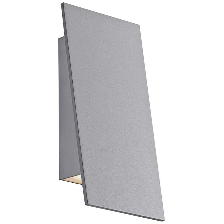 Image 1 Angled Plane 7 3/4 inchH Gray Narrow LED Outdoor Wall Light