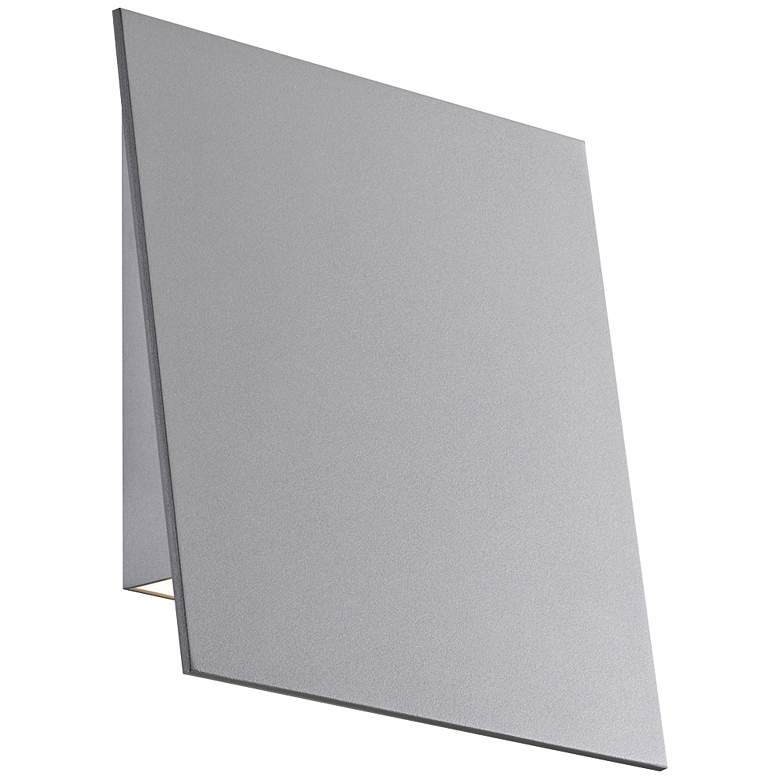 Image 1 Angled Plane 7 3/4 inchH Textured Gray LED Outdoor Wall Light