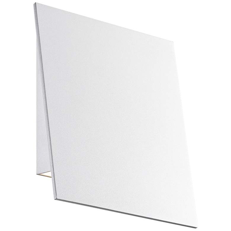 Image 1 Angled Plane 7 3/4 inchH Textured White LED Outdoor Wall Light
