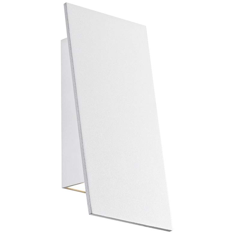 Image 1 Angled Plane 7 3/4 inchH White Narrow LED Outdoor Wall Light