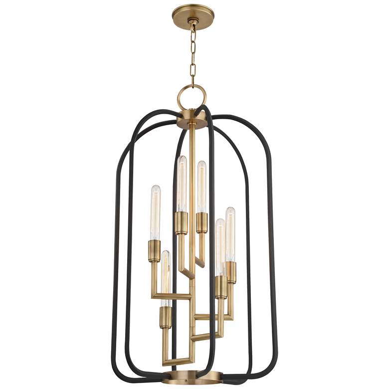 Image 1 Angler 6 Light Chandelier Aged Brass