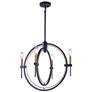 Anglesey 4-Light Matte Black and Harvest Brass Metal Chandelier