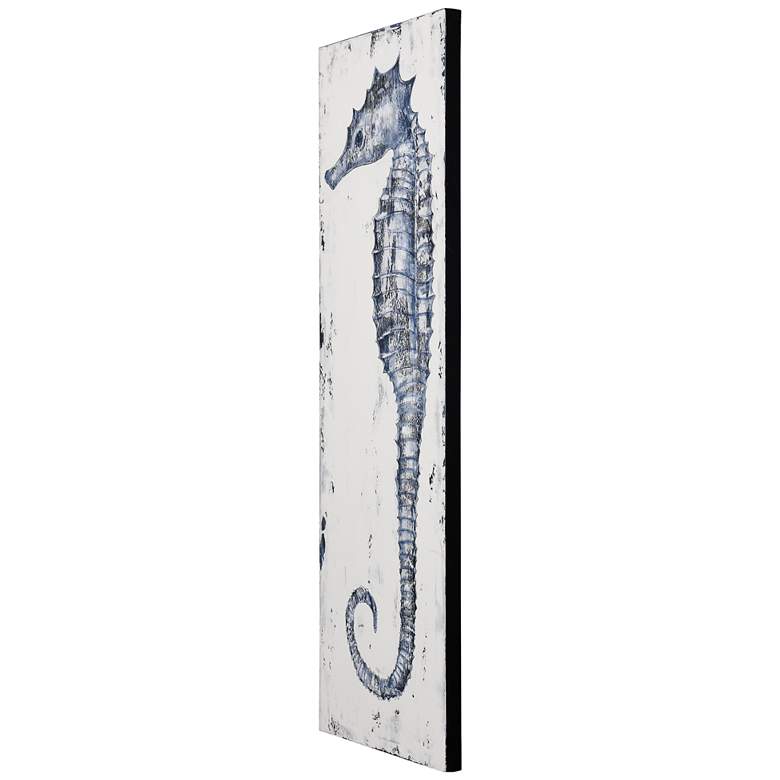 Image 5 Anglo Rustic Seahorse II 59 inch High Blue Canvas Wall Art more views