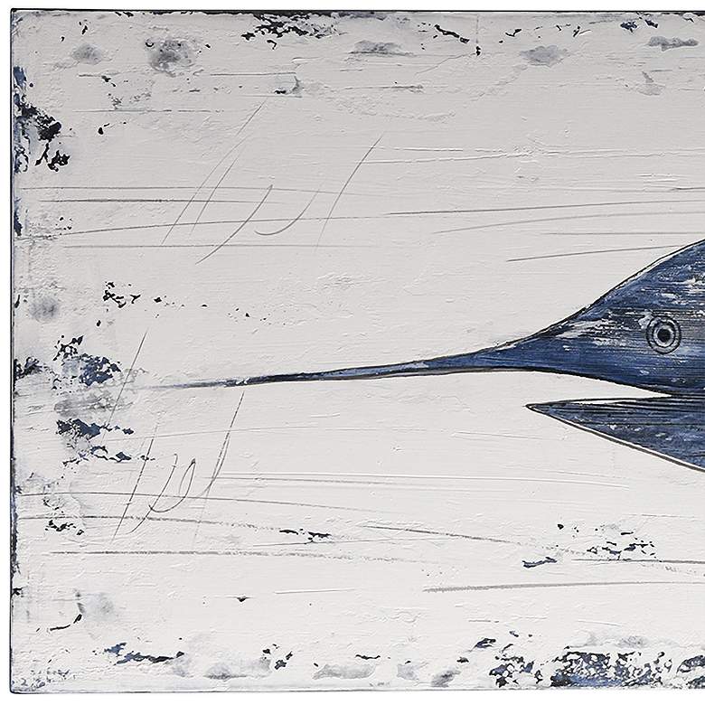 Image 2 Anglo Rustic Swordfish 59" Wide Blue Canvas Wall Art more views