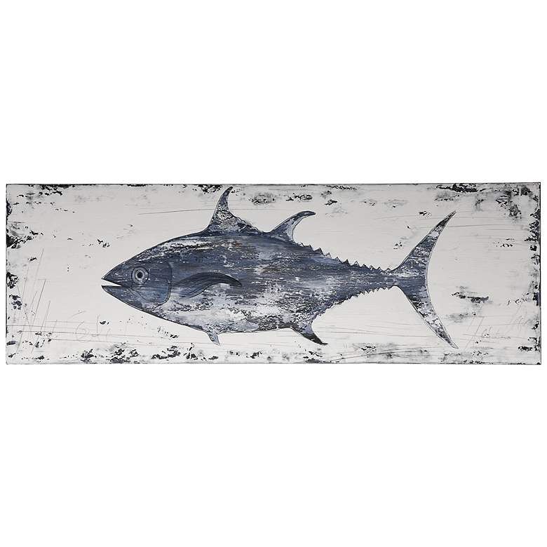 Image 1 Anglo Rustic Tuna 59" Wide Blue Canvas Wall Art