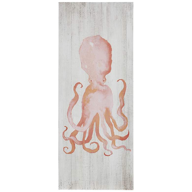 Image 1 Anglo Sea Life II 40" High Coral Octopus Wood Wall Art