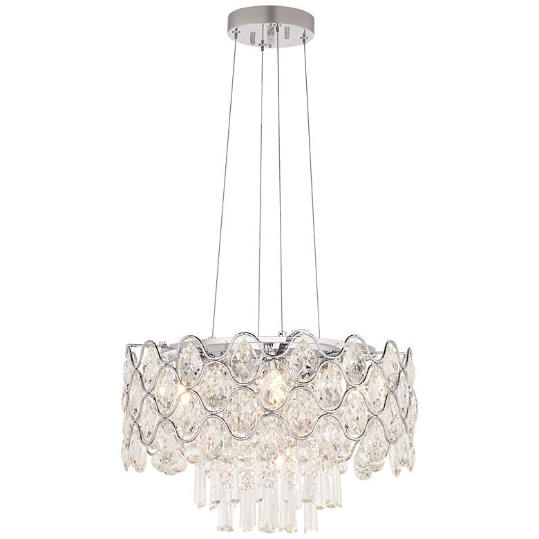 Image 3 Angotti 9-Light 19 inch Round Modern Luxe Crystal Chandelier