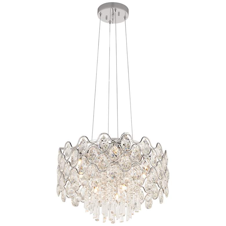 Image 7 Angotti 9-Light 19" Round Modern Luxe Crystal Chandelier more views