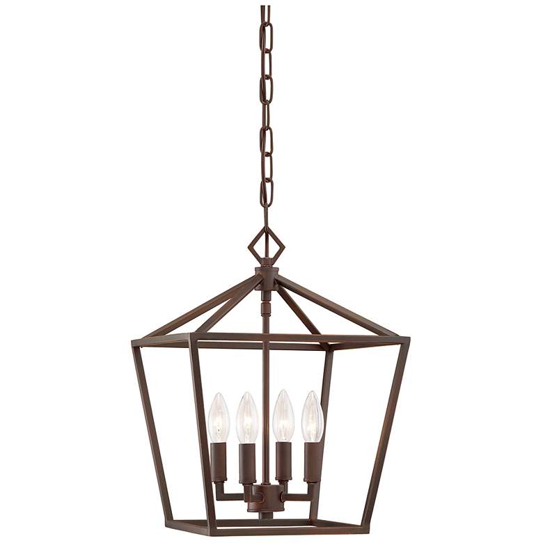 Image 1 Angus 12" Wide Rubbed Bronze 4-Light Mini Pendant