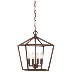 Angus 12" Wide Rubbed Bronze 4-Light Mini Pendant