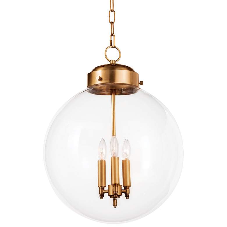 Image 1 Angus 15" Wide Natural Brass 3-Light Globe Pendant