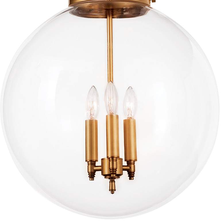 Image 2 Angus 15" Wide Natural Brass 3-Light Globe Pendant more views