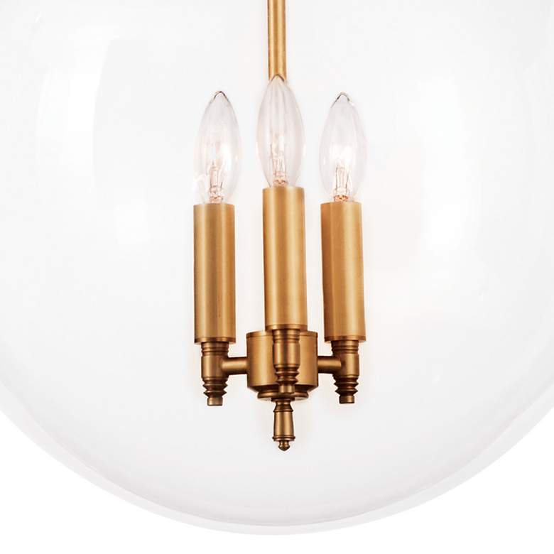Image 4 Angus 15" Wide Natural Brass 3-Light Globe Pendant more views