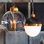 Angus 15" Wide Natural Brass 3-Light Globe Pendant