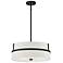 Angus 20" Wide Matte Black and White Drum Pendant Light