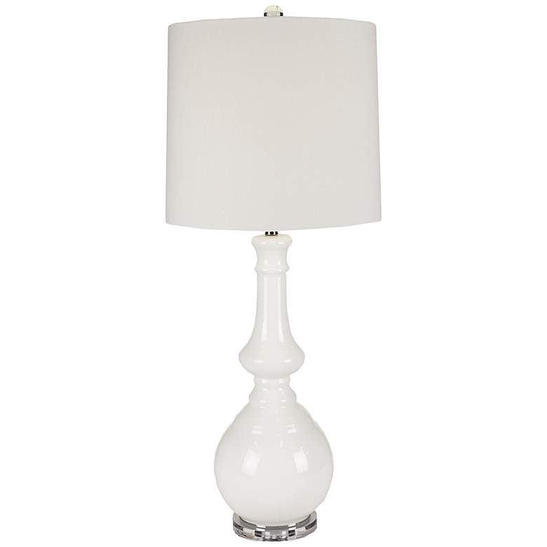 Image 1 Angus White Glass Tall Table Lamp