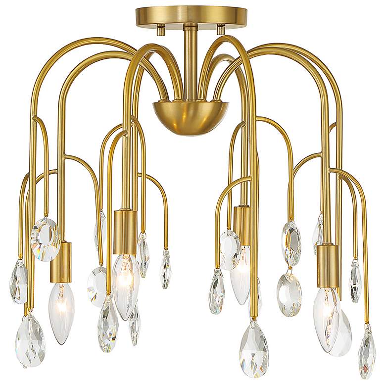 Image 1 Anholt 4-Light Convertible Semi-Flush or Pendant in Noble Brass