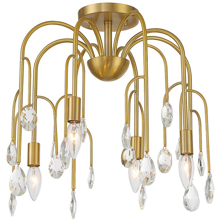 Image 3 Anholt 4-Light Convertible Semi-Flush or Pendant in Noble Brass more views