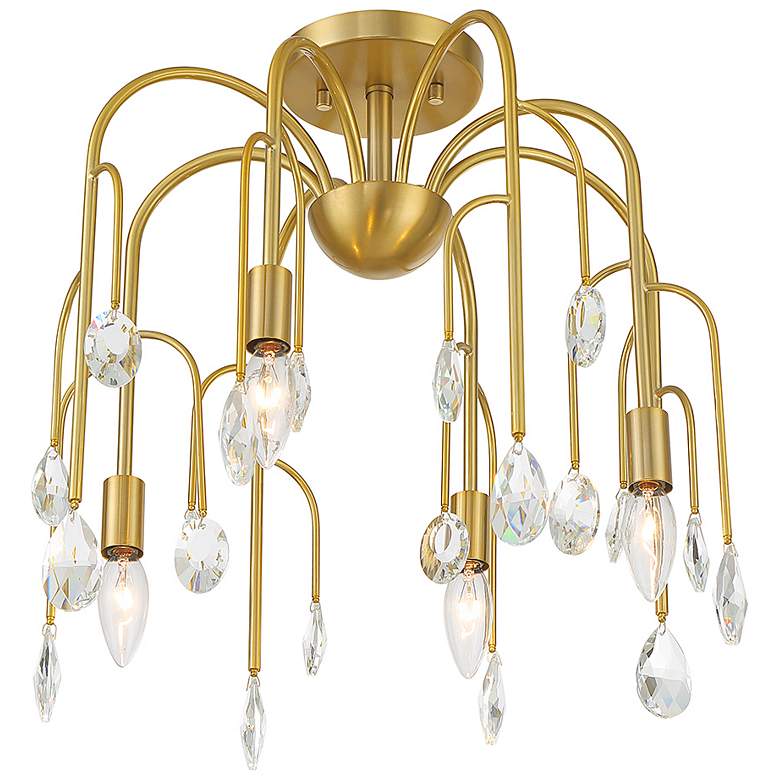 Image 4 Anholt 4-Light Convertible Semi-Flush or Pendant in Noble Brass more views