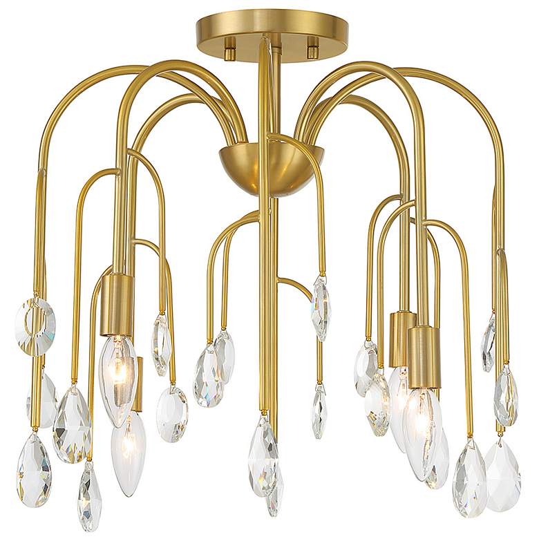 Image 5 Anholt 4-Light Convertible Semi-Flush or Pendant in Noble Brass more views