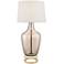 Ania Champagne Glass Jar Table Lamp With Brass Round Riser