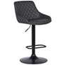 Anibal Gray Faux Leather Adjustable Swivel Tufted Bar Stool