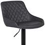 Anibal Gray Faux Leather Adjustable Swivel Tufted Bar Stool