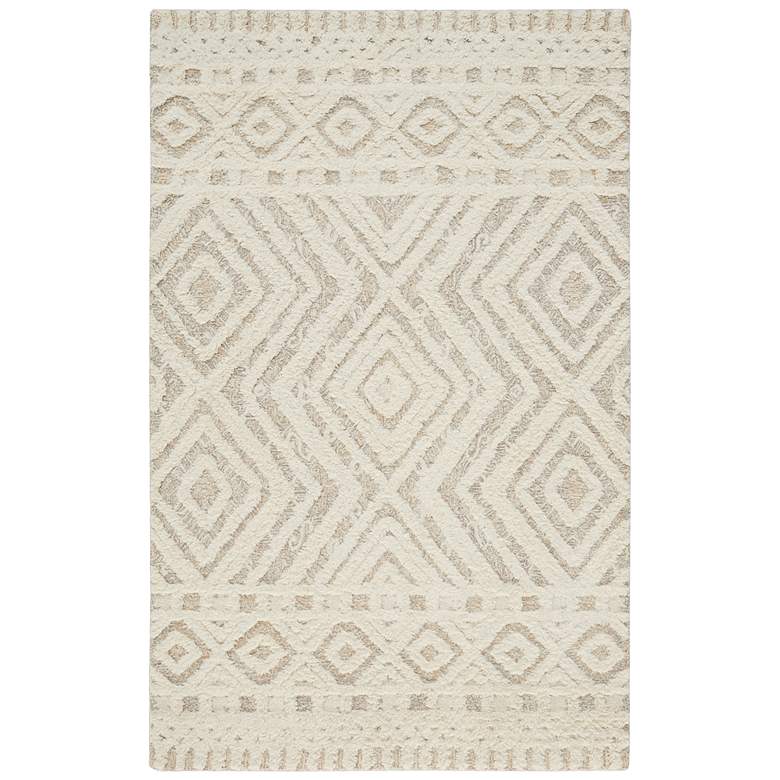 Image 1 Anica Transitional Diamond Hand Tufted Ivory Area Rug 8010F