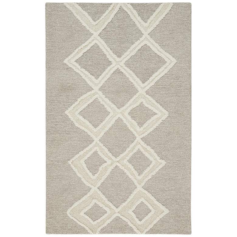 Image 1 Anica Transitional Geometric Hand Tufted Gray Area Rug 8009F
