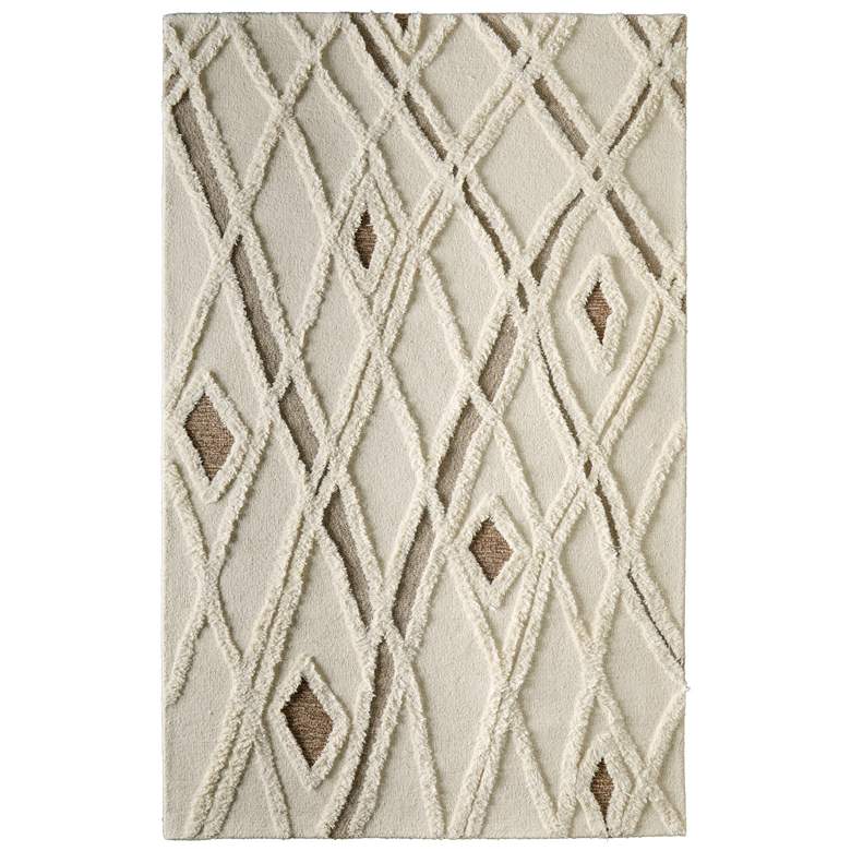 Image 1 Anica Transitional Geometric Hand Tufted Ivory Area Rug 8008F