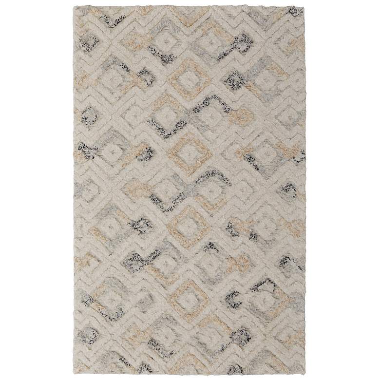Image 1 Anica Transitional Moroccan Hand Tufted Ivory Area Rug 8004F