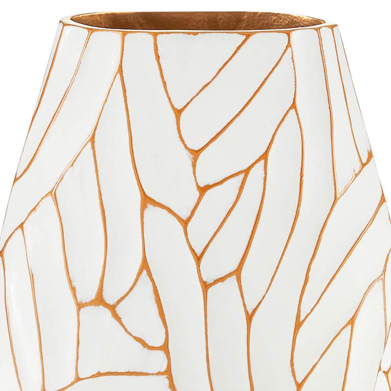 Image 2 Anika White and Gold Aluminum Decorative Vases Set of 2 more views