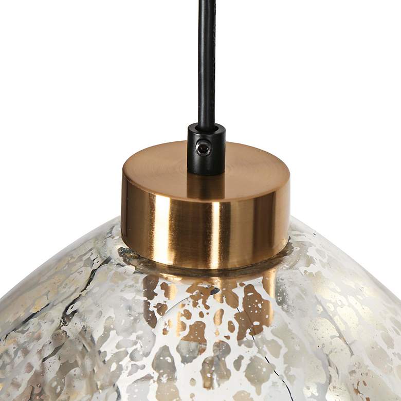 Image 3 Anila 9 3/4" Wide Matte Black and Polished Gold Mini Pendant more views