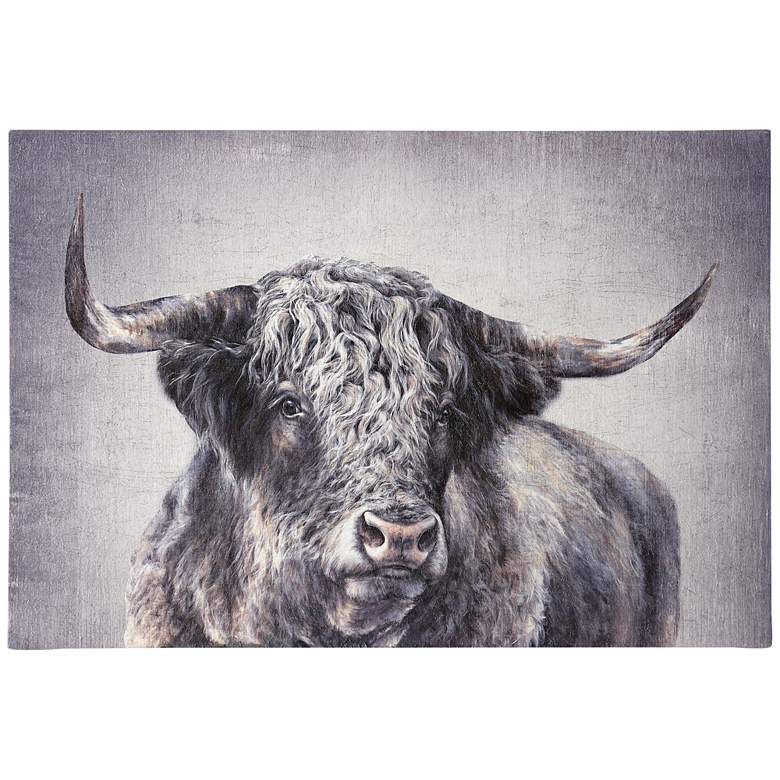 Image 1 Animal Portraits 36 inch Wide Bull Canvas Wall Art