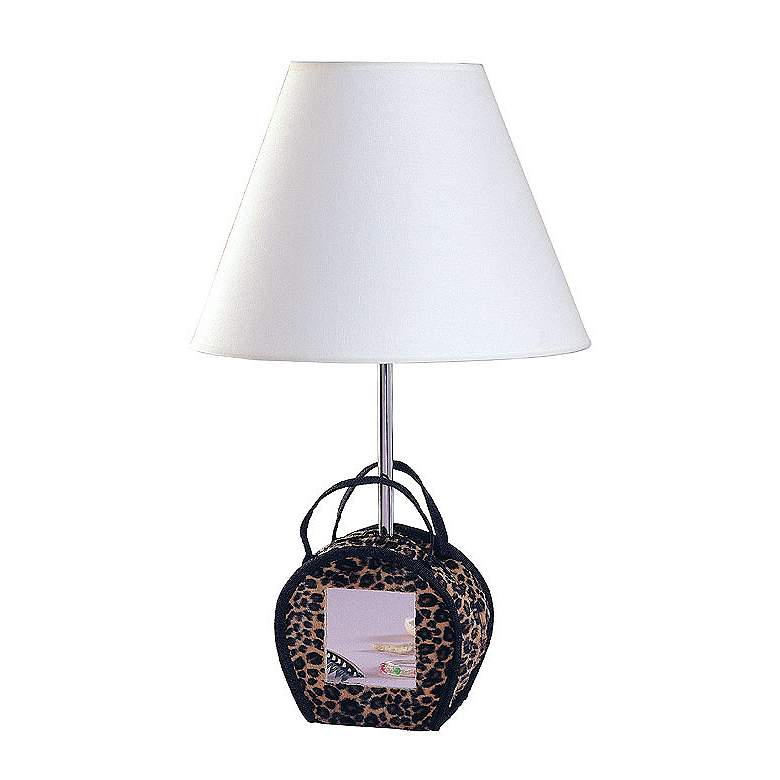 Image 1 Animal Print Purse with Mirror Table Lamp