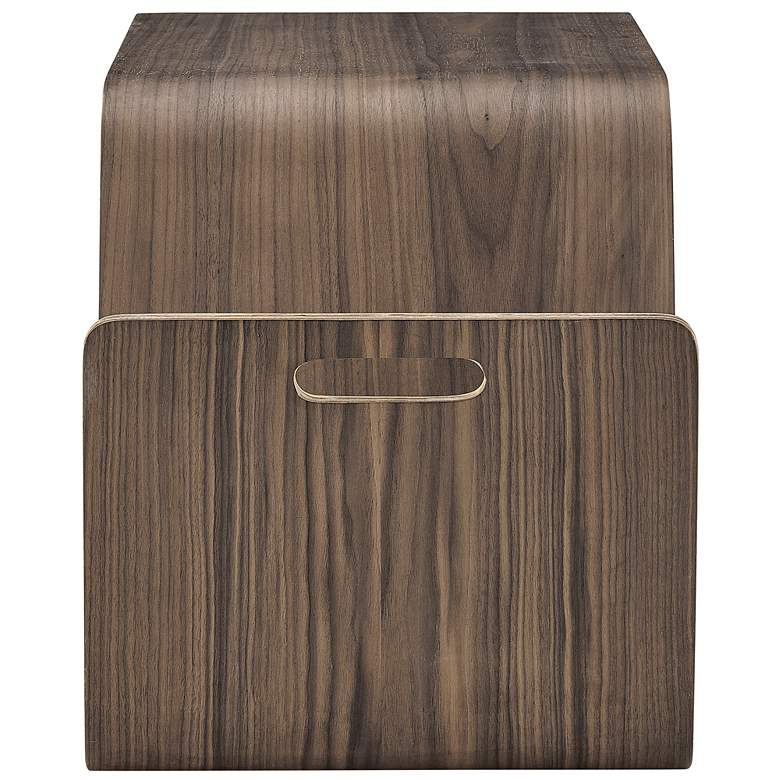 Image 4 Anise 26 1/2" Wide Walnut Veneer Wood Side Table more views