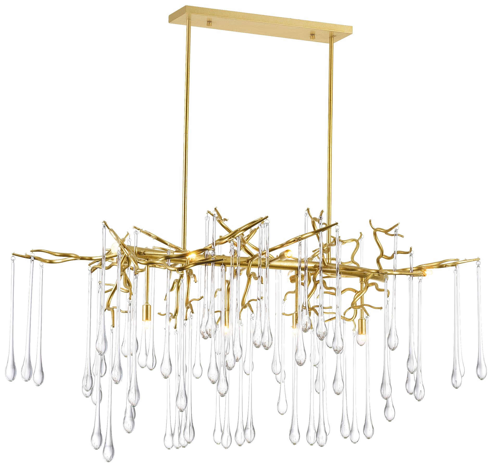 Anita 10 Light Gold Leaf Chandelier