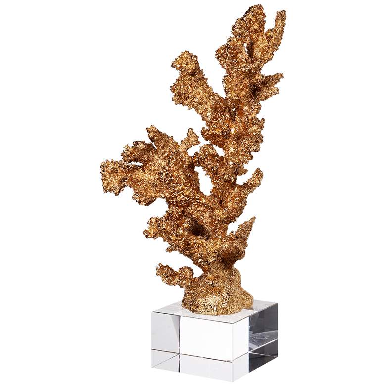 Image 1 Anita 12 1/2" High Radiant Gold Coral Sculpture