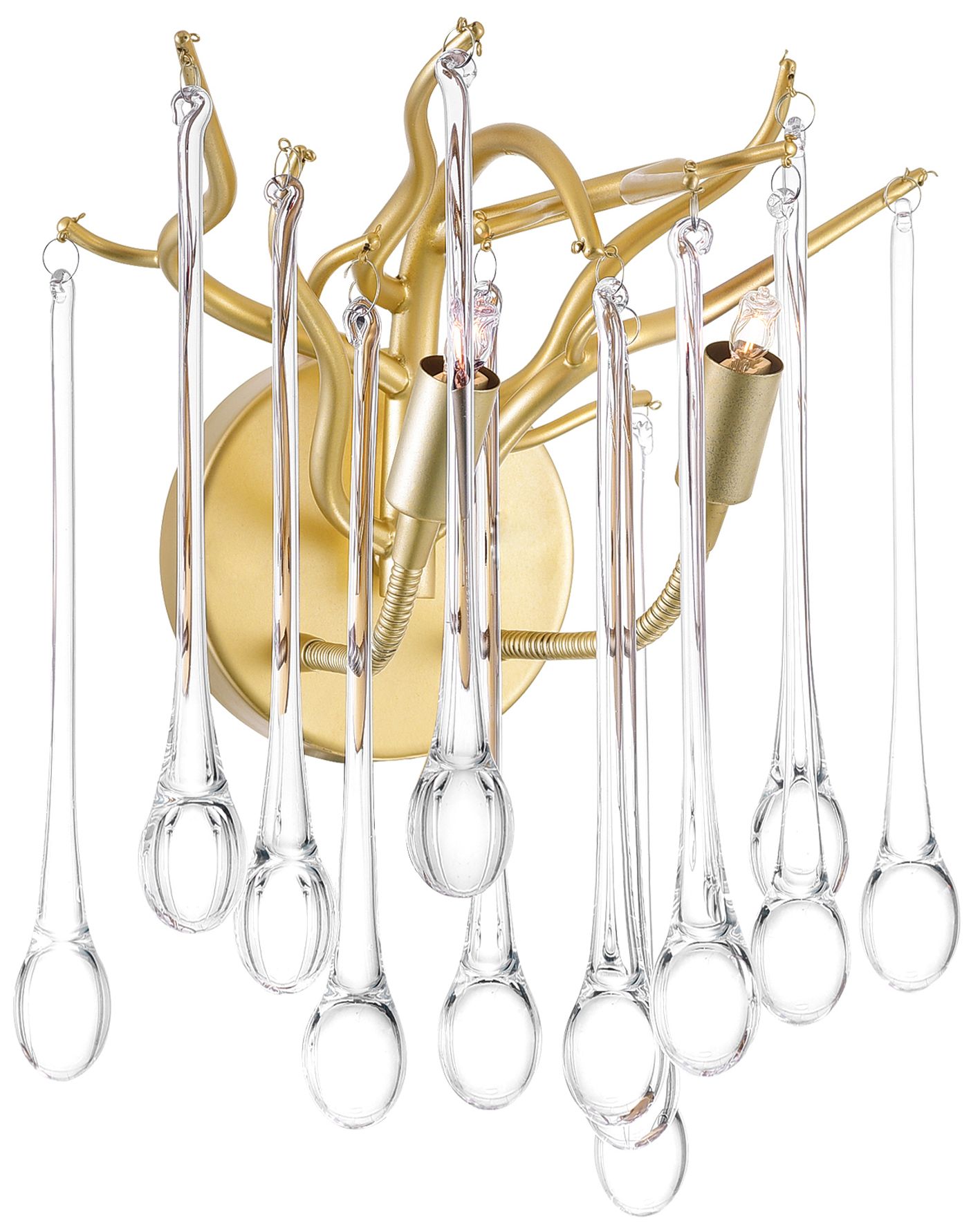 Anita 2 Light Gold Leaf Wall Sconce