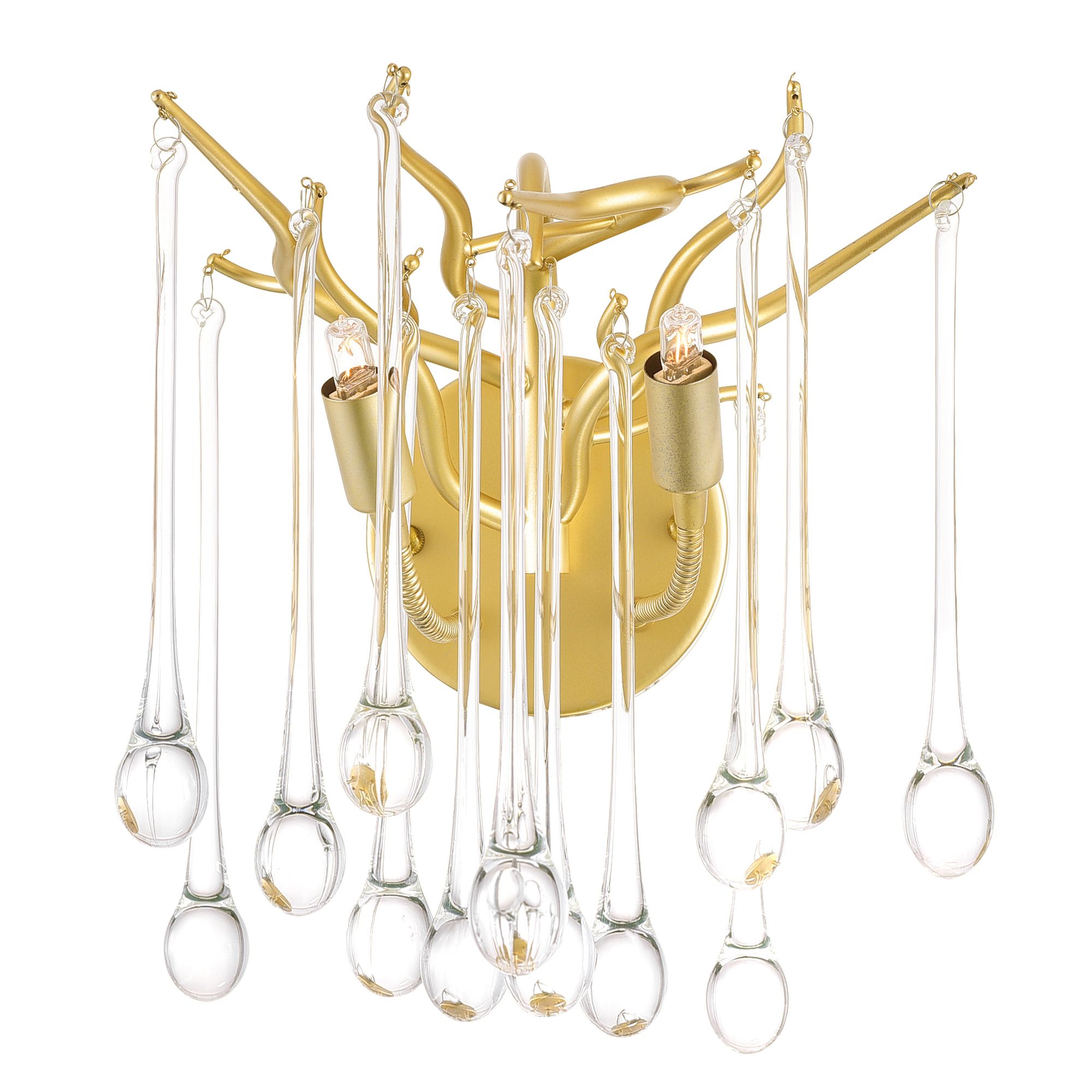 Image 2 Anita 2 Light Gold Leaf Wall Sconce more views