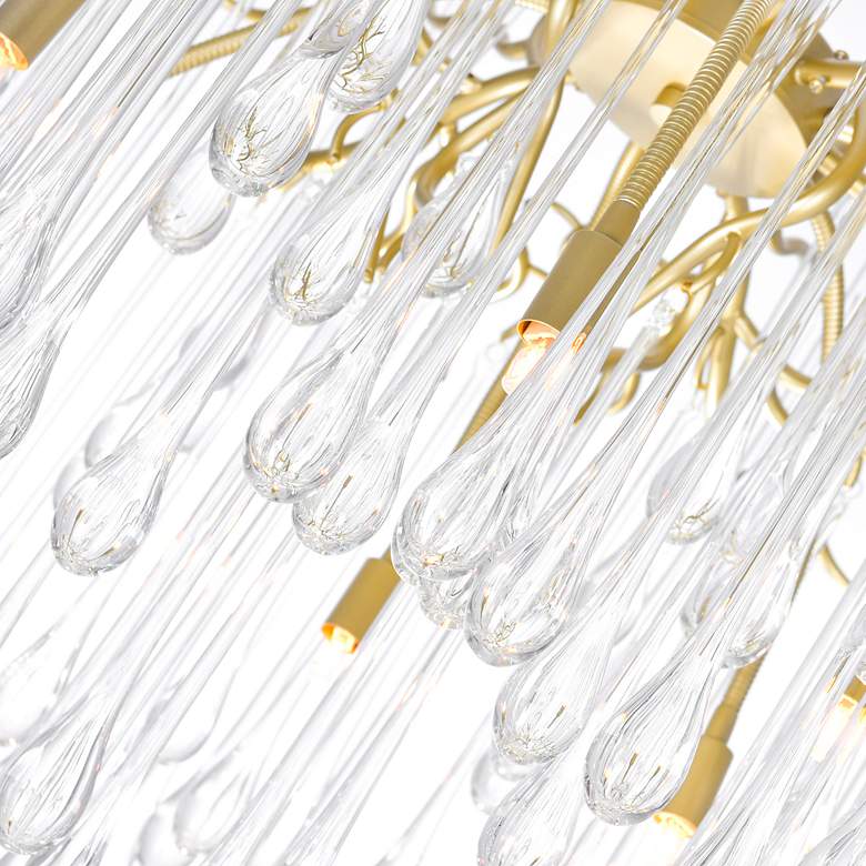 Image 3 Anita 26" Wide Gold Leaf and Crystal 6-Light Chandelier more views
